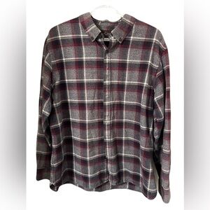 Black Brown 1826 plaid flannel button up long sleeve shirt